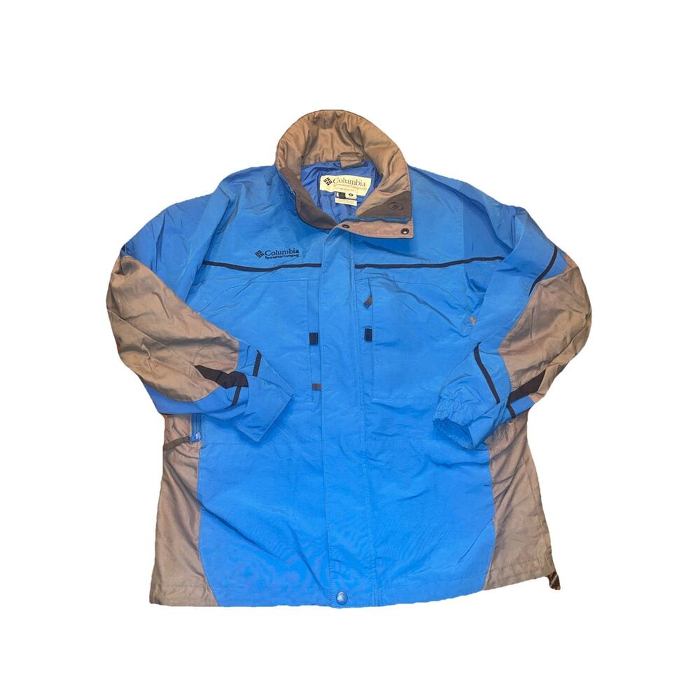Columbia Jacket Large - Blue Coat with Missing Hood And Fleece Liner Medium